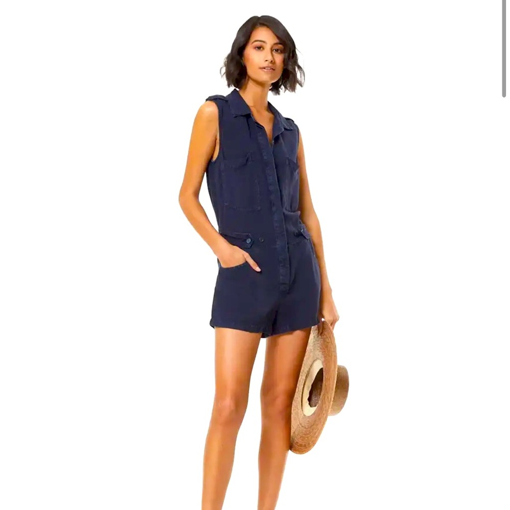 Like new Young Fabulous and Broke Hudson Romper, Navy, LG